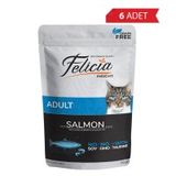 Felicia Jöle İçinde Somonlu Taurinli Tahılsız 6x85 gr Yetişkin Kedi Konservesi