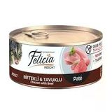 Felicia Kıyılmış Biftekli Ve Tavuk Etli 85 Gr Yetişkin Konserve Kedi Maması
