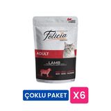 Felicia Pouch Kuzu Etli Tahılsız Kedi Yaş Maması 85 Gr (6'lı Çoklu Paket)