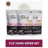 Felicia Pouch Kuzu Etli Yavru Kedi Yaş Maması Seti 3x85 gr - 3X85GR
