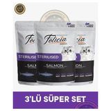 Felicia Pouch Somonlu Kısırlaştırılmış Kedi Yaş Maması Seti 3x85 gr - 3X85GR