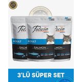 Felicia Pouch Yetişkin Somonlu Yaş Kedi Maması 3x85gr