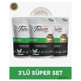 Felicia Pouch Yetişkin Tavuklu Yaş Kedi Maması 3x85gr