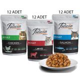 Felicia Tahılsız 85 gr 3x12 Adet Yaş Kedi Maması