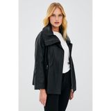 Felicita Kadın Siyah Oversize Deri Ceket 23SGD5089FH