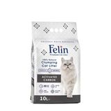 Felin Aktif Karbonlu Topaklanan Ince Taneli Kedi Kumu 10L