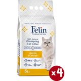 Felin Limon Kokulu Topaklanan Ince Taneli Kedi Kumu 5Lx4