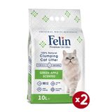 Felin Yesil Elma Kokulu Topaklanan Ince Taneli Kedi Kumu 10Lx2
