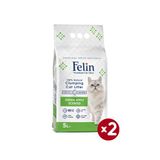 Felin Yesil Elma Kokulu Topaklanan Ince Taneli Kedi Kumu 5Lx2
