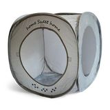 Feline Ruff Home Sweet Home Pop Up Kedi Küpü. Katlanabilir İç Mekan Kedi Evi. Köpekler ve Diğer Evcil Hayvanlar için Kapaklı Evcil Hayvan Yatağı Saklanma Mağarası (Açık Küp - Gri)