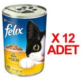 Felix 12 Adet x 400 gr Tavuklu Kedi Konservesi