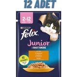 Felix 12x85 gr Junior Tavuklu Yavru Kedi Yaş Maması