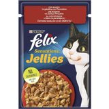 Felix 12x85 gr Pouch Sensation Jellies Sığır Etli ve Domatesli Yetişkin Kedi Konservesi