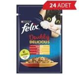 Felix 24x85 gr Çifte Lezzet Tavuk ve Sığır Etli Yetişkin Kedi Konservesi