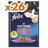 Felix 26X85 Gr Pouch Le Ghiottonerie Kuzu Etli Yaş Kedi Maması