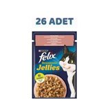 Felix 26x85 gr Sensation Somonlu Karidesli Jel Pouch Yetişkin Kedi Konservesi