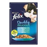Felix 6x85 gr Pouch Çifte Lezzet Somonlu ve Sardalyalı Yetişkin Kedi Konservesi