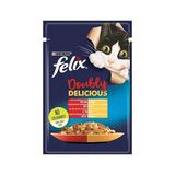 Felix Çifte Lezzet Sığır Etli ve Tavuklu Yetişkin Yaş Kedi Maması 85 Gr x 26 Lezzetli Tat