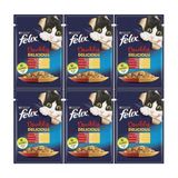 Felix Çifte Lezzet Sığır ve Tavuklu 6x85 gr Yaş Kedi Maması