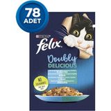 Felix Çifte Lezzet Somon ve Sardalya Yaş Kedi Maması 85 gr x 78 Adet - Karışık