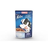 Felix Çifte Lezzet Somonlu ve Sardalyalı Yetişkin Kediler için Tam Yaş Kedi Maması 85gr