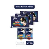 FELİX Karışık Yavru Kedi Yaş Maması 12 x 85 gr (6 Adet Tavuklu ve 6 Adet Sığır Etli)