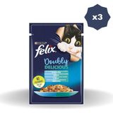 Felix Kedi Yaş Mama Çifte Lezzet Somon Alabalık 85 Gr - (3 Adet)