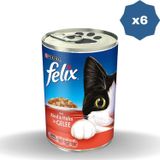 Felix Konserve Kedi Maması Sığırlı 400 Gr - (6 Adet)