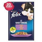 Felix Kuzu Etli Pouch Yetişkin 20 x 85 gr Kedi Yaş Mama Konserve