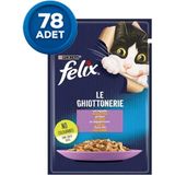 Felix Kuzu Etli Yaş Kedi Maması 85 gr x 78 Adet - Karışık