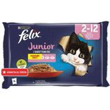 Felix Multi Pouch Junior Sığır Etli ve Tavuklu Yavru Yaş Kedi Maması 4 Adet x 85 Gr