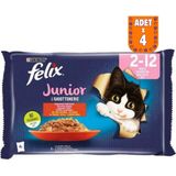 Felix Multipack Junior Sığır Etli ve Tavuklu Yavru Kedi Yaş Maması 4X85 gr 4 Adet - Sığır Eti