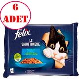 Felix Multipack Somonlu ve Ton Balıklı Yetişkin Kedi Yaş Maması 4X85 gr 6 Ad - Karışık