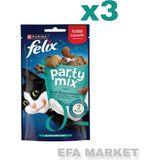 Felix Party Mix Karışık Okyanus Lezzetleri Kedi Ödül Maması 1X60 gr (3 Adet)