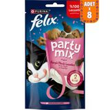 Felix Party Mix Karışık Piknik Lezzetleri Tavuk Peynir ve Hindi Etli Kedi Ödülü 60 Gr 8 Adet