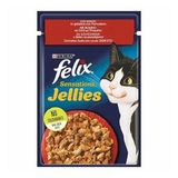 Felix Pouch 26x85 gr Sensation Sığır Etli ve Domatesli Jel Yetişkin Kedi Konservesi
