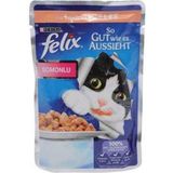 Felix Sardalya ve Somonlu Pouch 48x100 gr Yetişkin Yaş Kedi Mamas