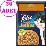 Felix Sensations Tavuklu ve Havuçlu Yaş Kedi Maması 85 gr 26 Ad - Karışık
