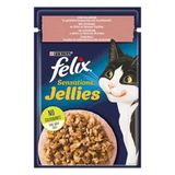 Felix Sensations Taze Jöle İçerisinde 85 gr Karides ve Somonlu Yetişkin Konserve Kedi Maması