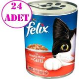 Felix Sığır Etli Tavuklu 24x400 gr Kedi Konservesi