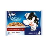 Felix Sığır Etli & Tavuklu Ekonomik Paket 4x85 gr x 12 Adet Kedi Maması