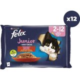 Felix Sığır Etli ve Tavuklu 4X85 gr 12'li Yavru Kedi Yaş Maması - Karışık