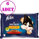 Felix Sığır Etli ve Tavuklu Yetişkin Kedi Maması 4X85 gr 6 Ad