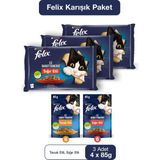 Felix Sığır ve Tavuk Etli Yavru Kedi Yaş Maması 4X85 gr 3 Paket Lezzetli Tat