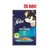Felix Somonlu ve Ton Balıklı Pouch 26 x 85 gr Yetişkin Kedi Yaş Mama Konserve