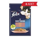 Felix Tasty Shreds Somonlu 6x85 gr Lezzetli Et Dilimleri Yetişkin Kedi Konservesi