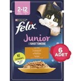 Felix Tavuklu Etli Pouch Yavru Kedi Yaş Mama Konserve 6 x 85 gr Yavru Kedi Yaş Mama Konserve