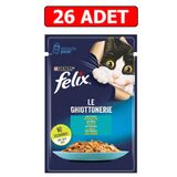 Felix ton balıklı 85 gr x 26 adet pouch yetişkin kedi yaş mama, jöleli konserve kedi maması