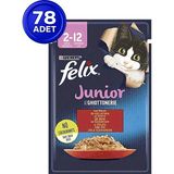 Felix Yavru Sığır Etli Yaş Kedi Maması 85 gr x 78 Adet - Karışık