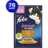 Felix Yavru Tavuklu Yaş Kedi Maması 85 gr x 78 Adet - Karışık